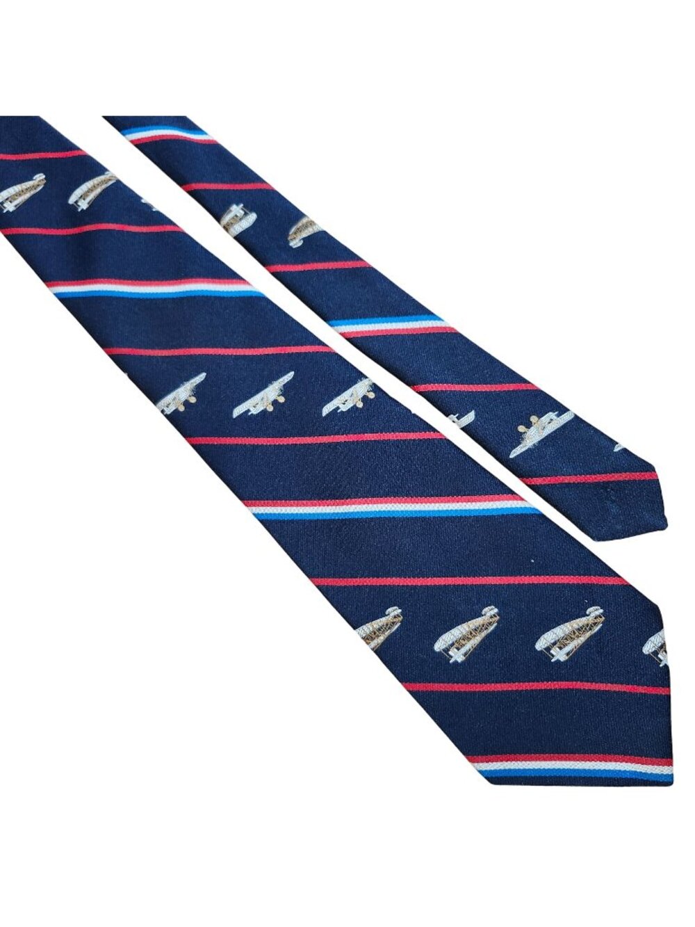 Vintage Prince Consort Smithsonian Air Space Museum Necktie Navy Blue Polyester